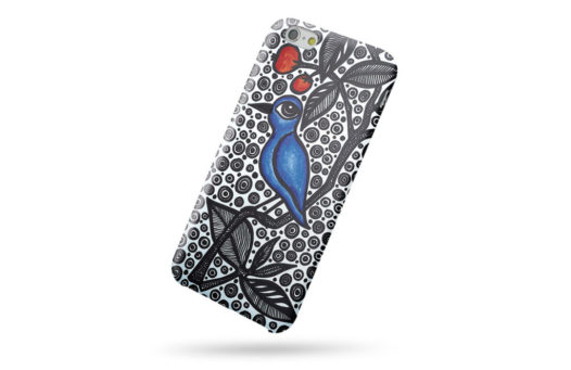 iPhone 7 phone case in Blue bird iPhone 7 phone case with a blue bird and pomegranates