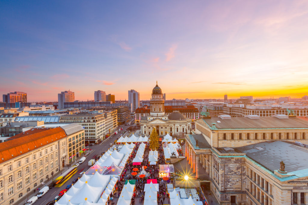 A view of Berlin’s Christmas market, the Gendarmenmarkt