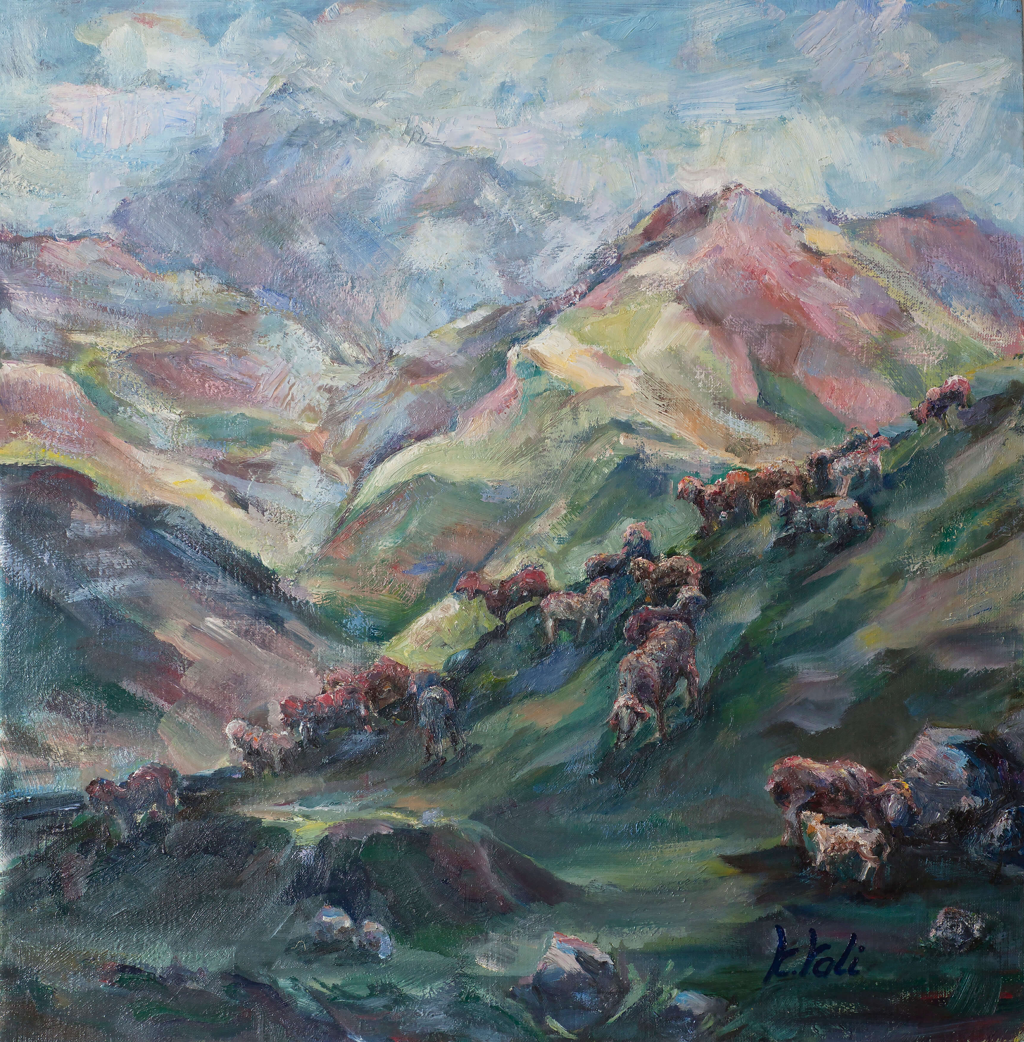 In Azerbaijan mountains (2008). Kamilla Valiyeva. Oil on canvas. 60X60cm. 