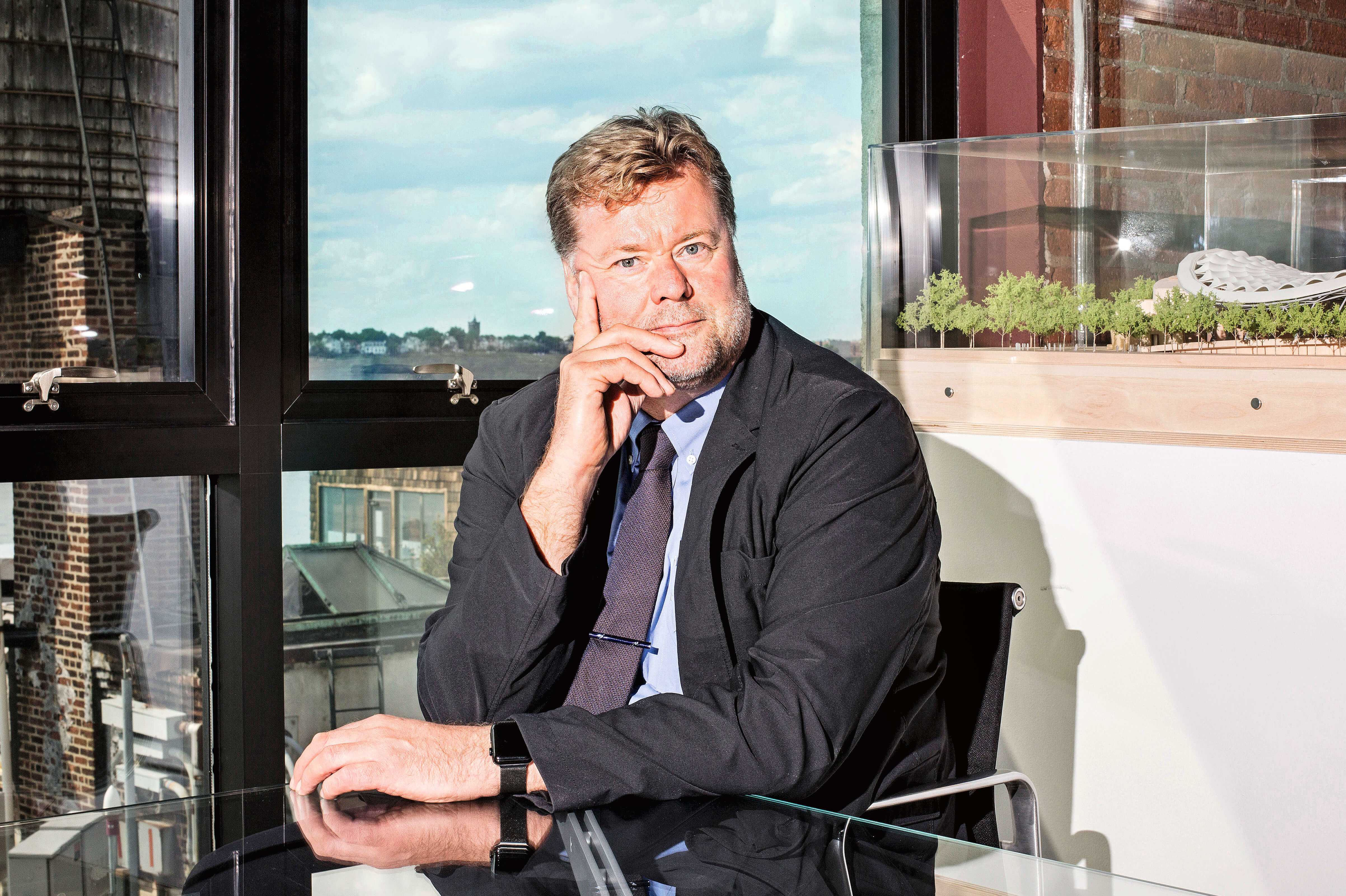 Andrew Whalley, Grimshaw Architects Deputy Chairman, poses for a portrait in his office