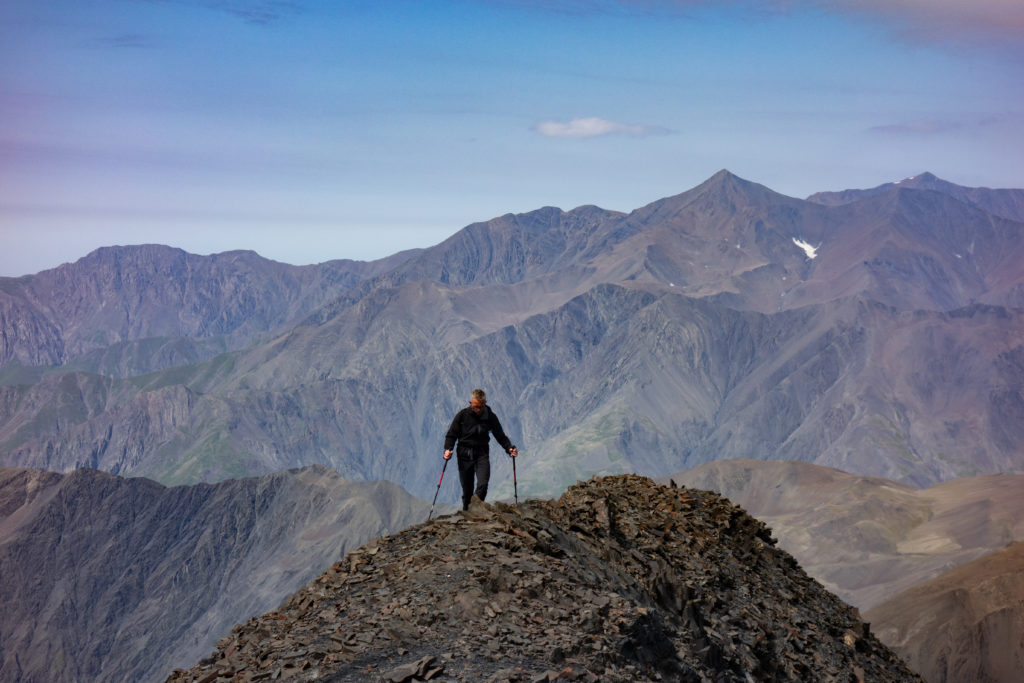 A man trekking the mountains of Azerbaijan